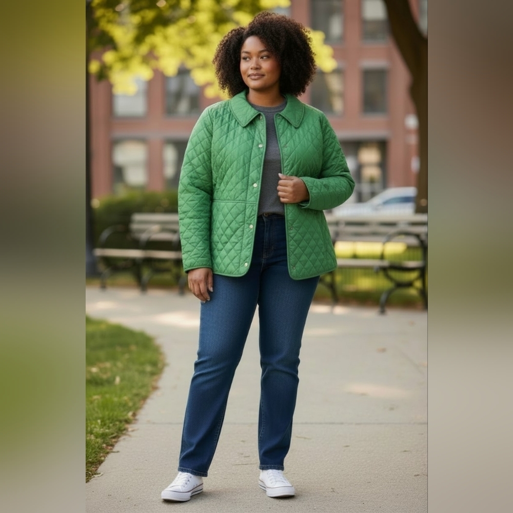 Lauren Ralph Lauren Kelly Green Icon Jacket Size 2X Quilted